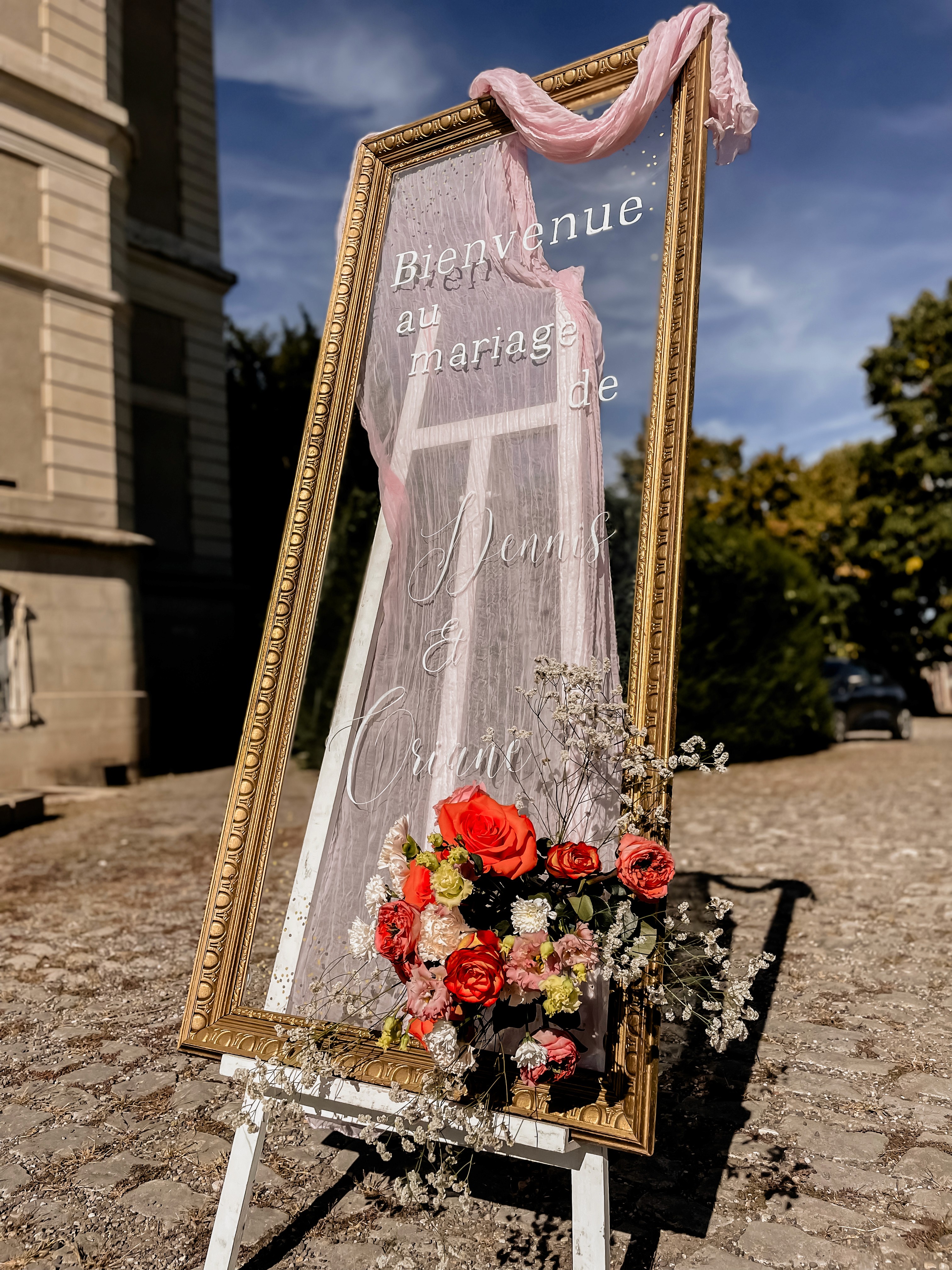 Panneau de bienvenue miroir transparent