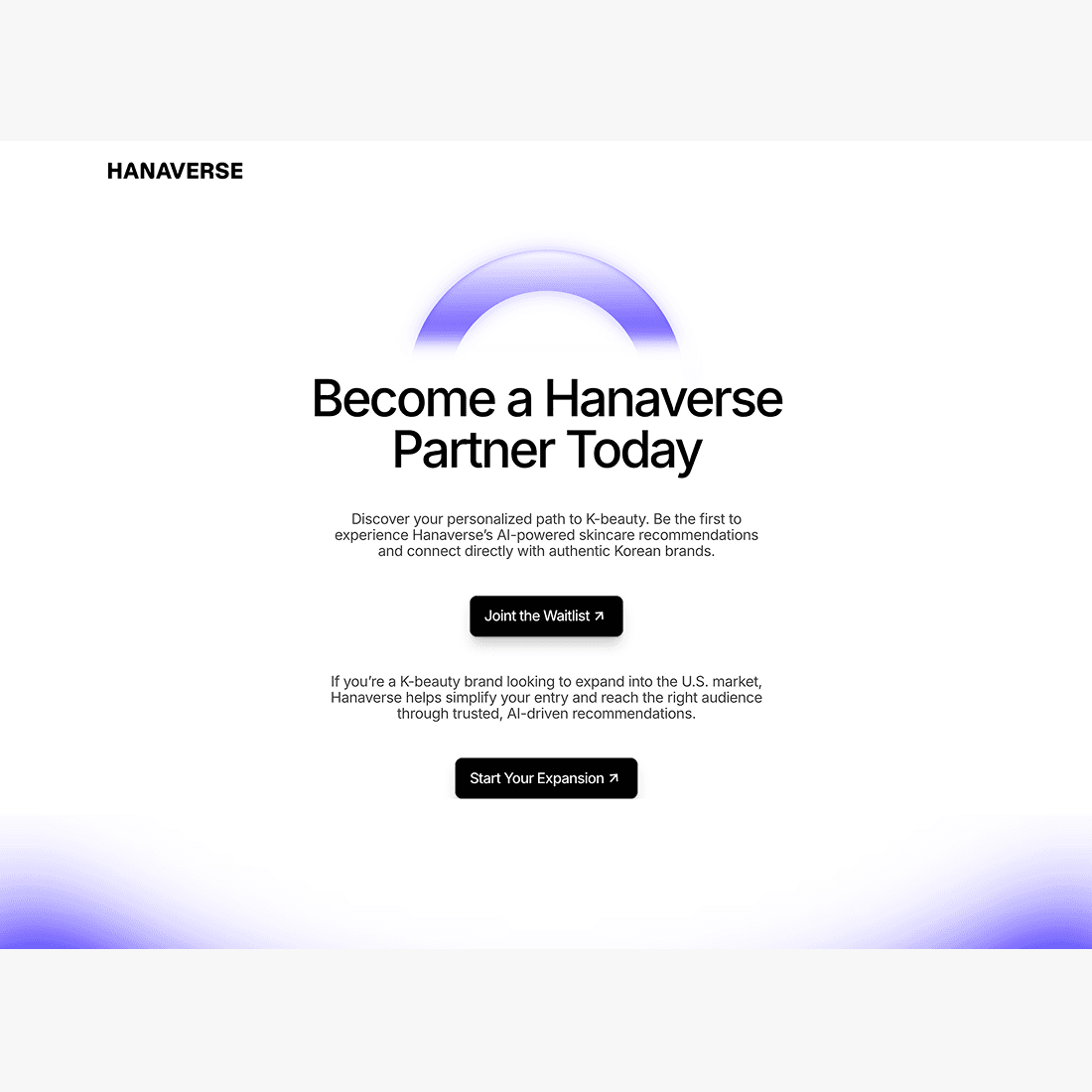 K beauty marketplace landing page - mobile