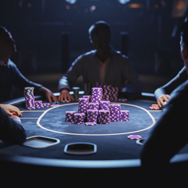 Poker players at the table