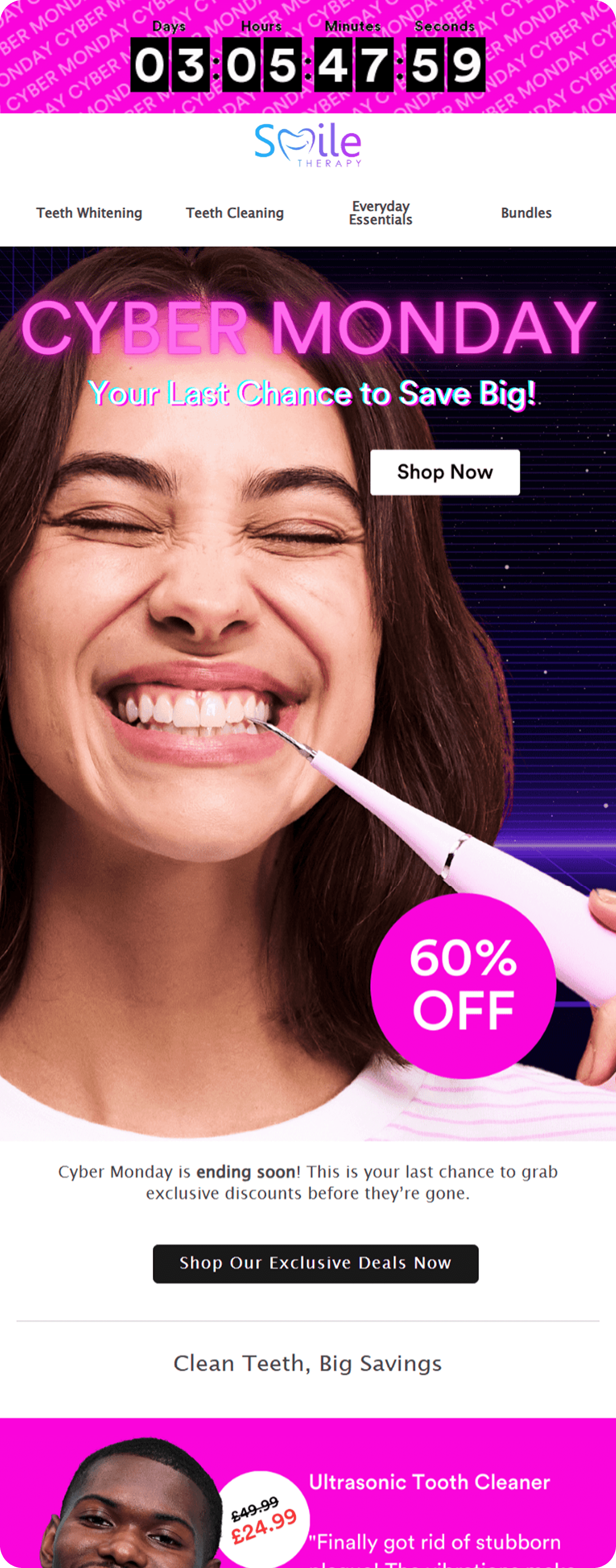 Smile therapy email design.