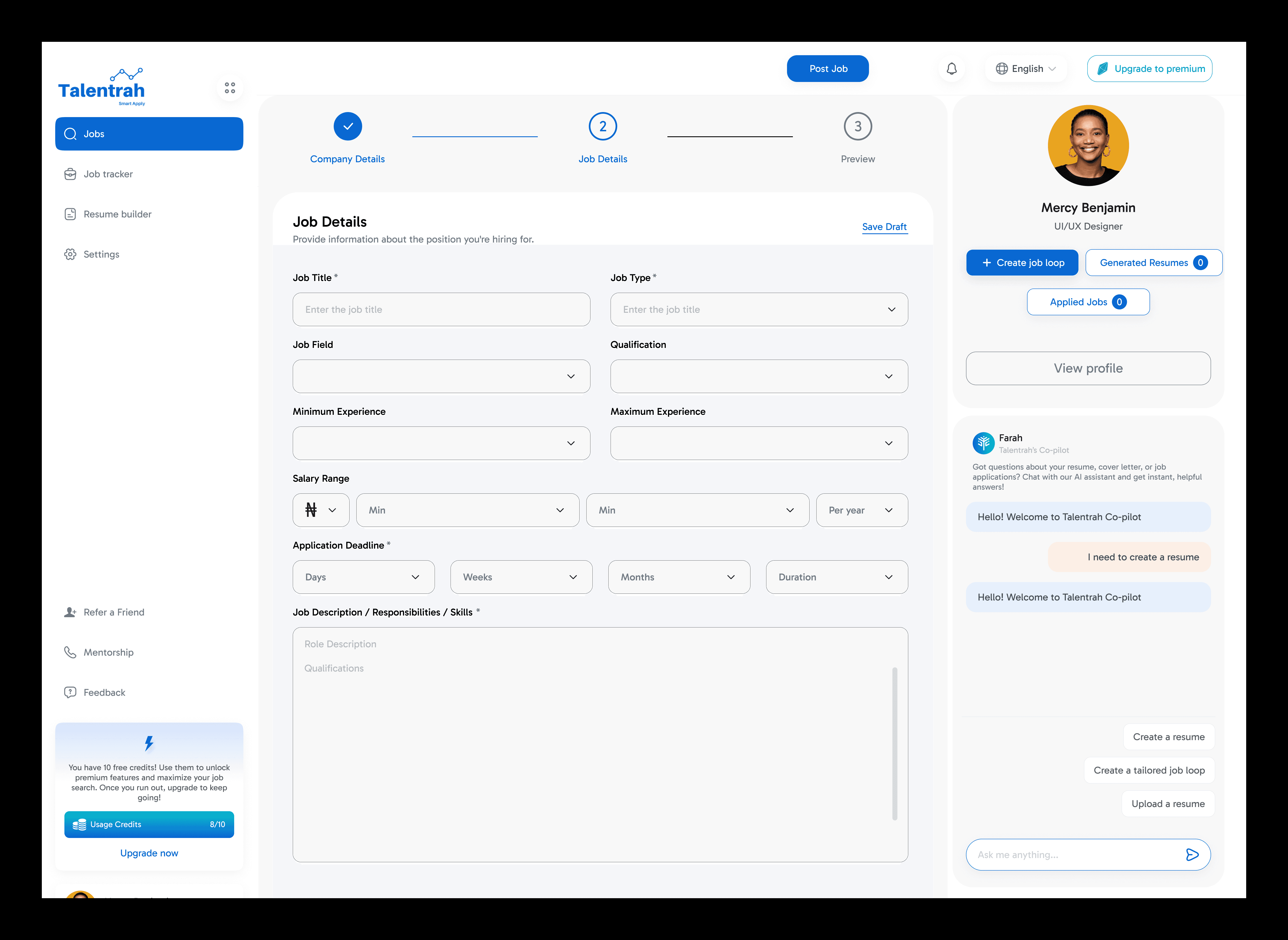 Create a job post