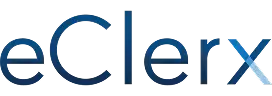 Logo of eClerx, featuring a stylized design in blue and gray colors.