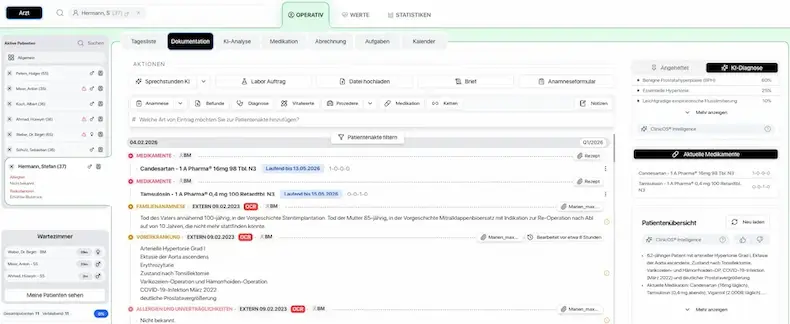 Dashboard interface with data tables