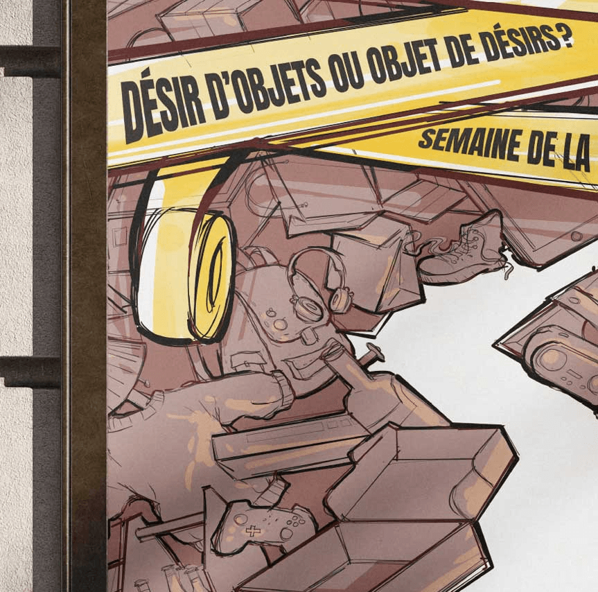 Affiche de consommation montrant les détails de la texture et de l'illustration