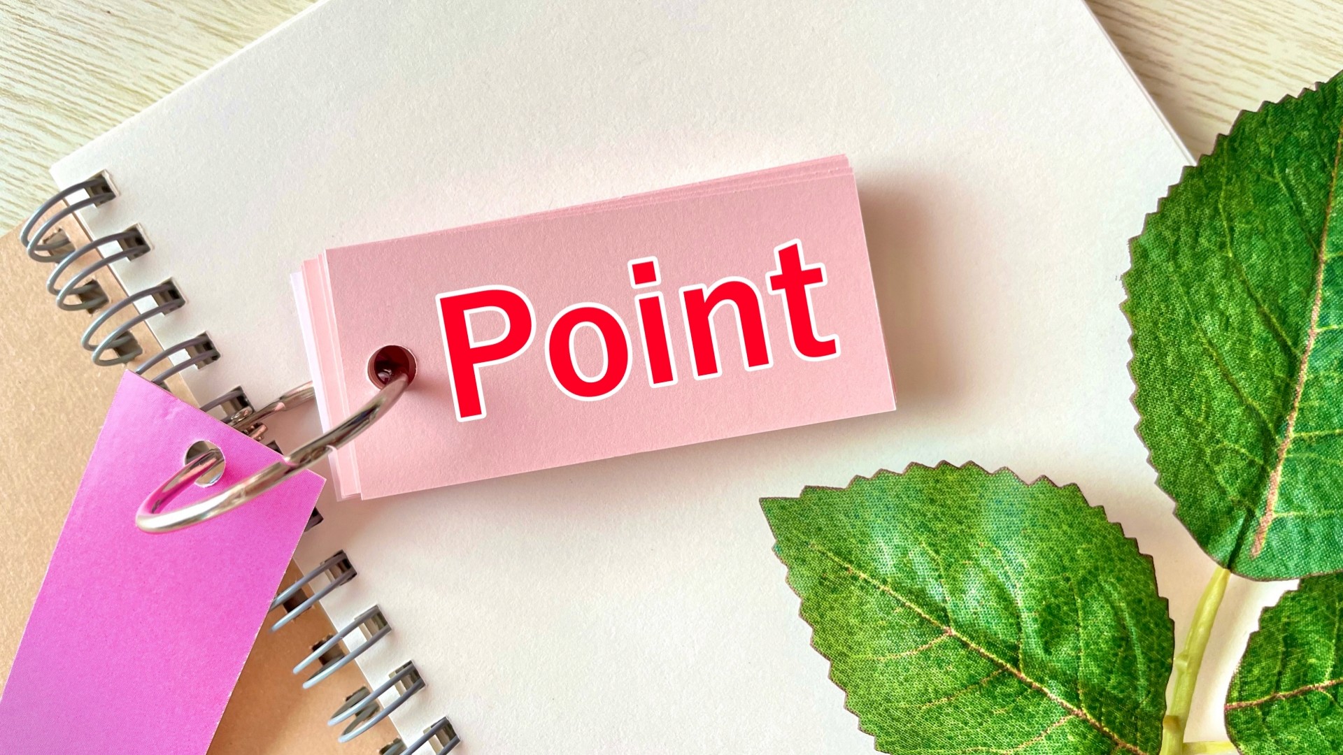 単語カードに書かれたPOINTの文字