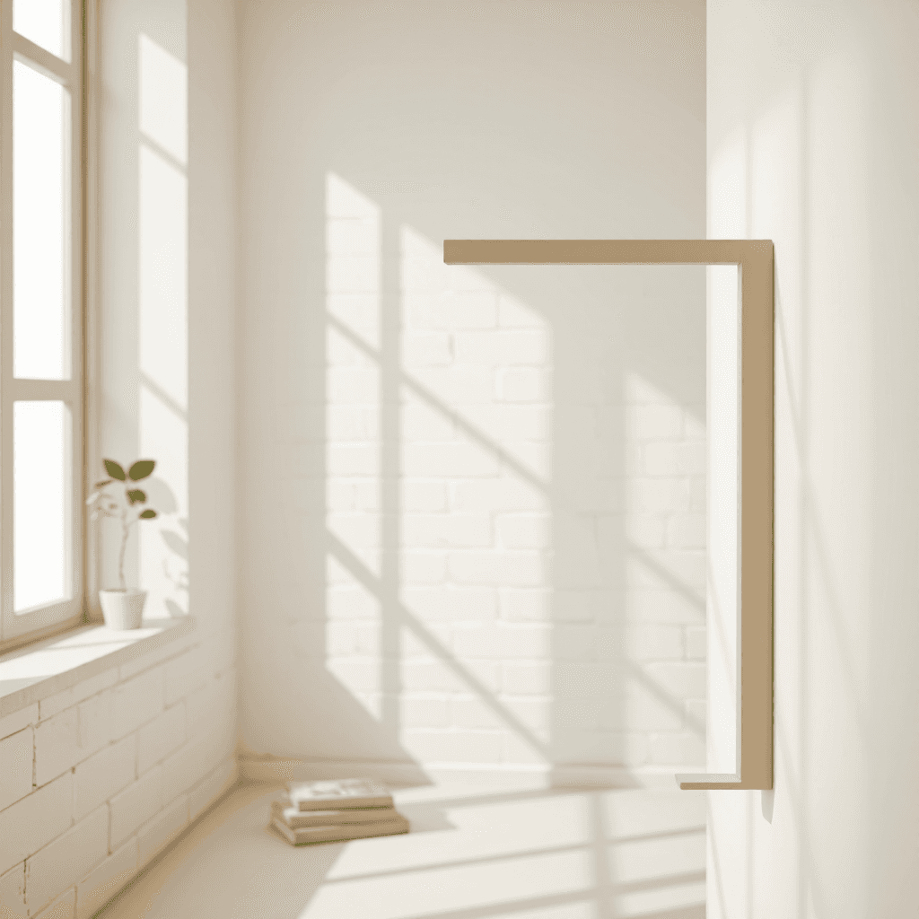 product photography of a metal support bracket for shelving or structural support