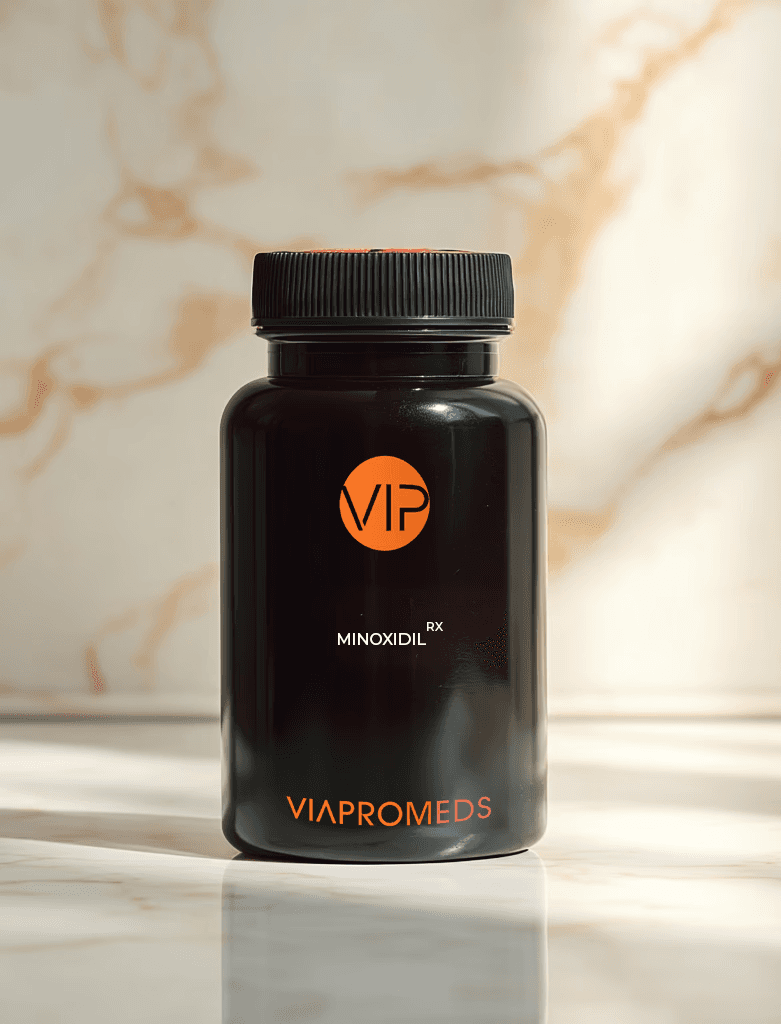 Frasco de tratamiento para la caída del cabello con minoxidil