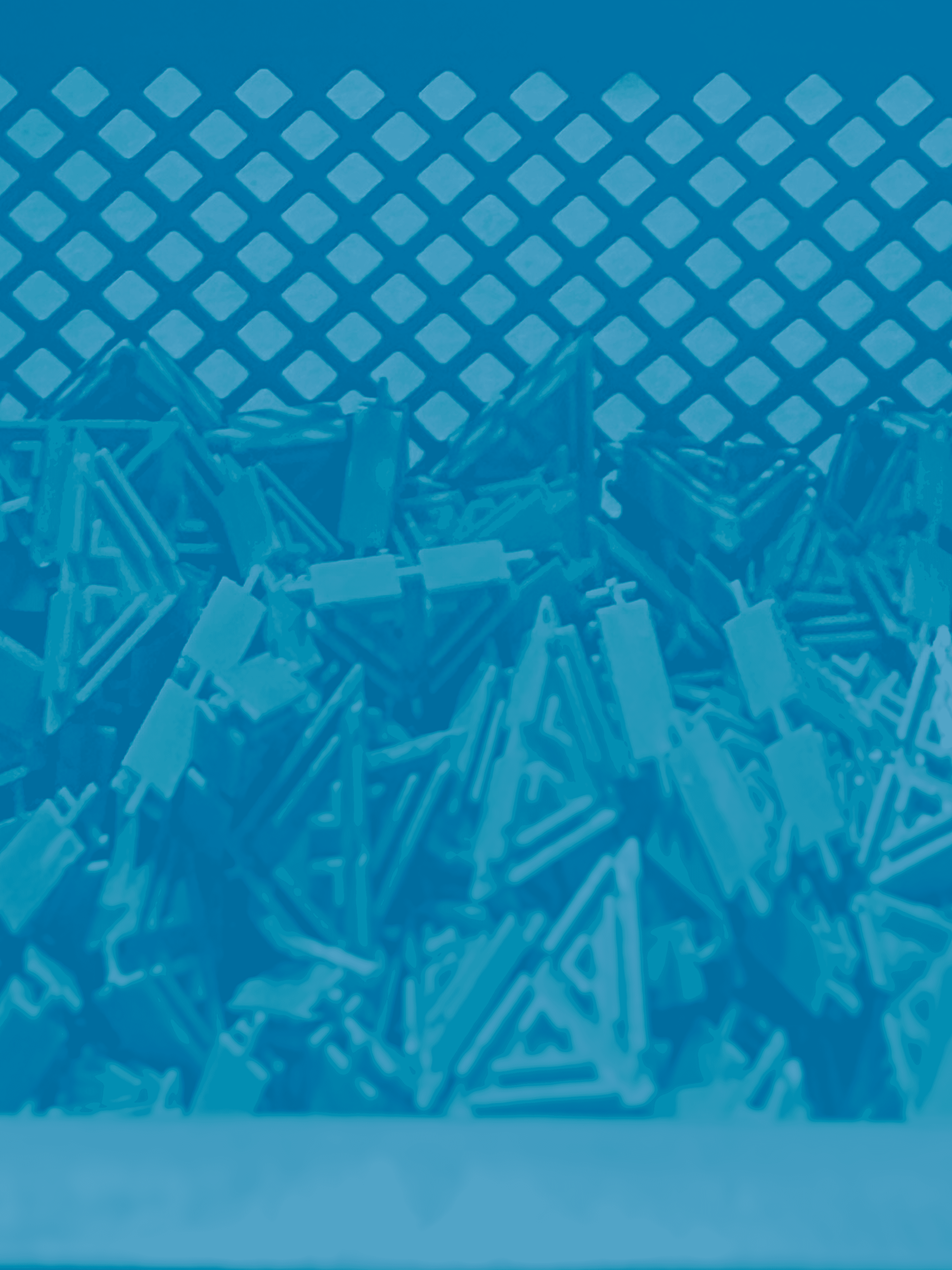 A metal criss-cross grid in undulating layers