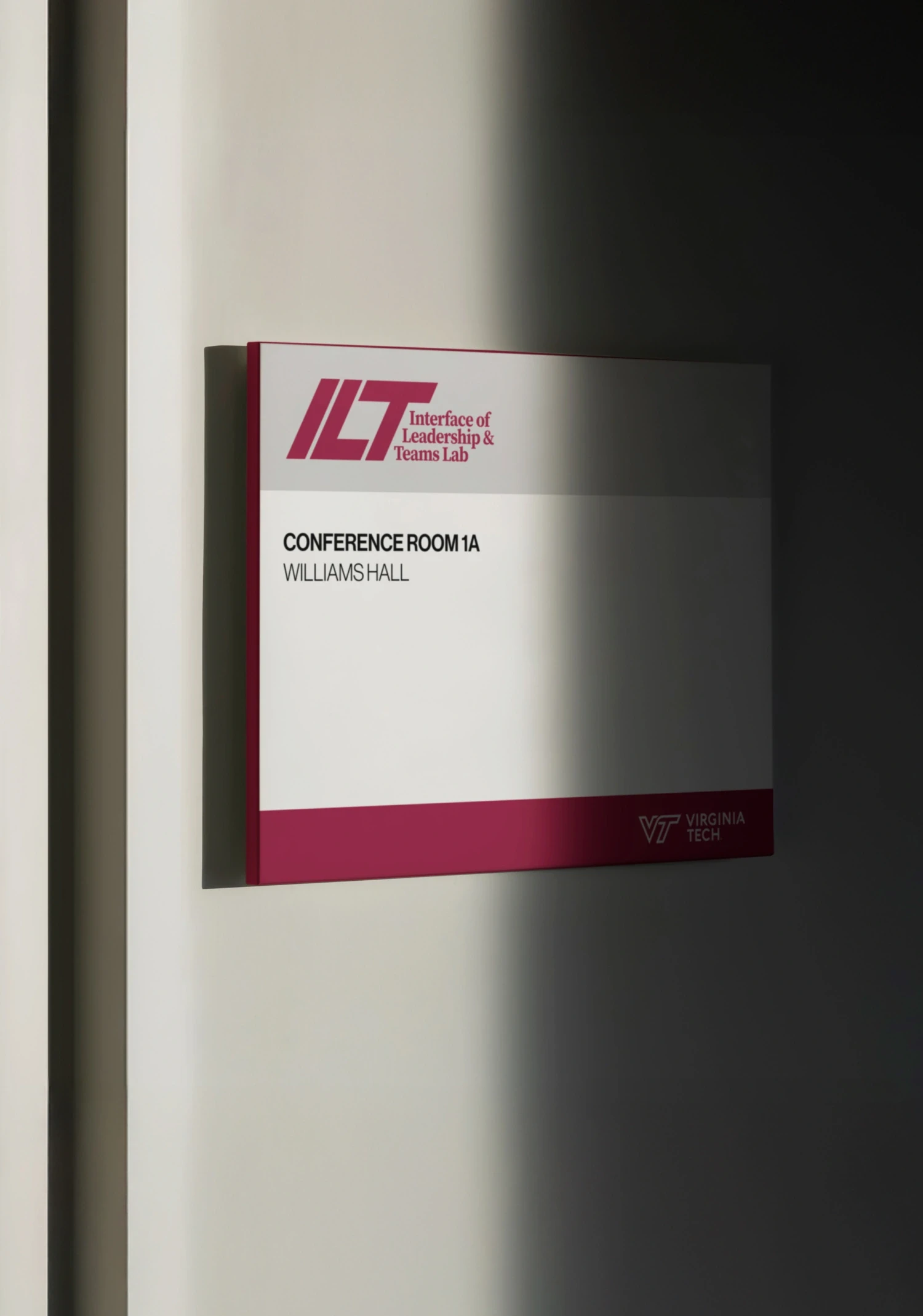 ILT Lab — Wayfinding sign with ILT logo — Campus branding