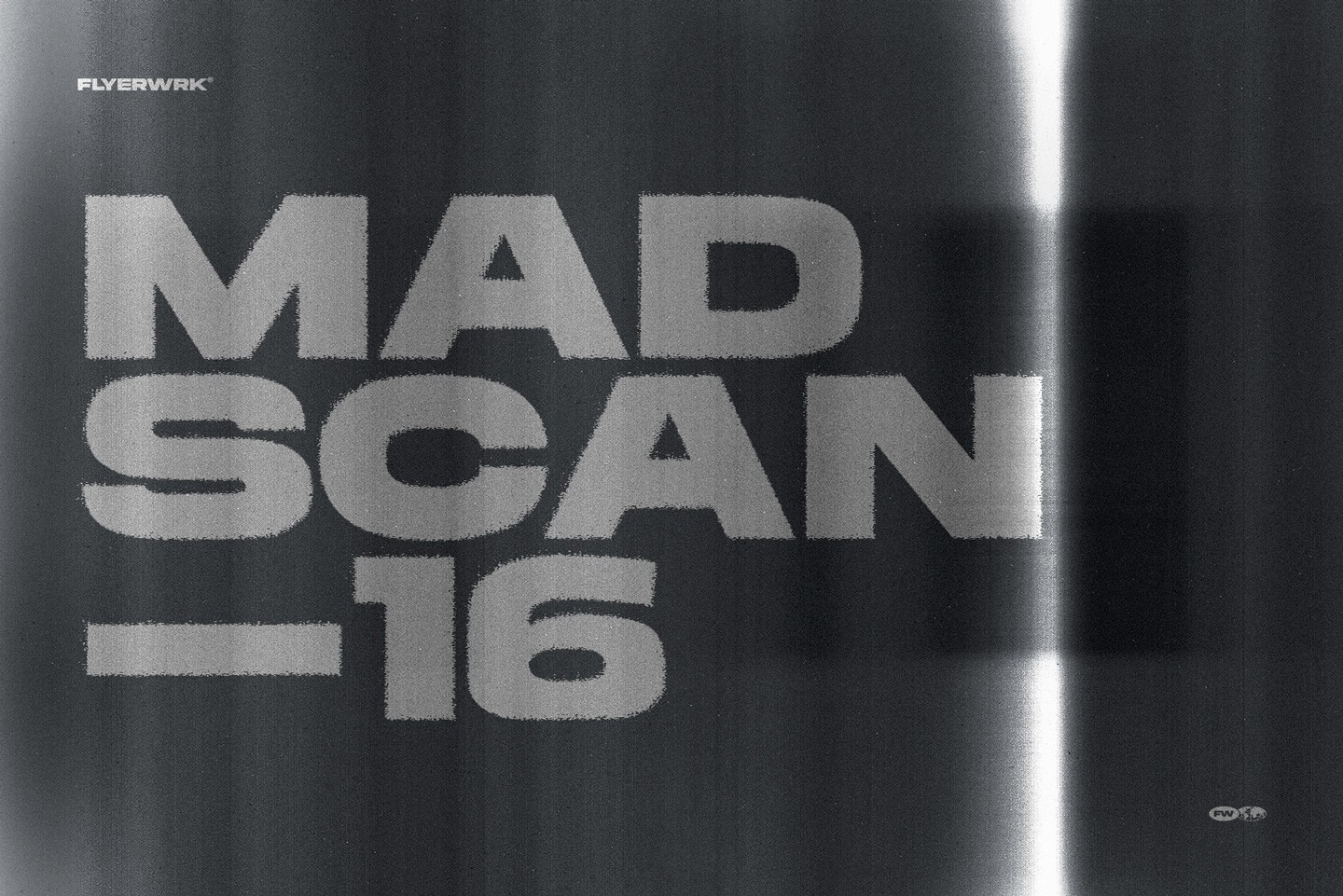 Poster design with photocopy scan overlay texture and grunge scanner distortion