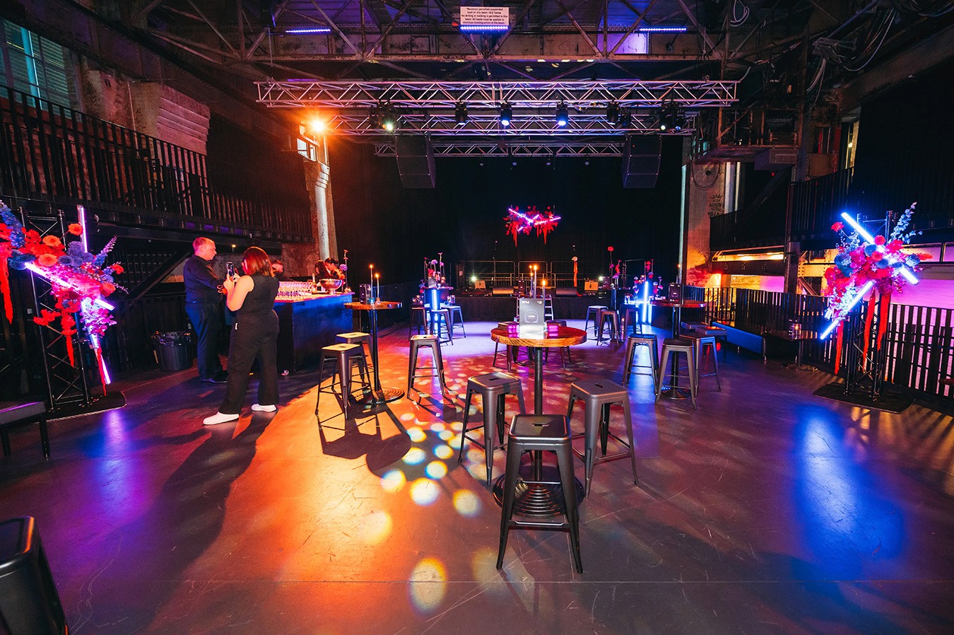 Cocktail Event set up on the Turbine Platform at Brisbane Powerhouse