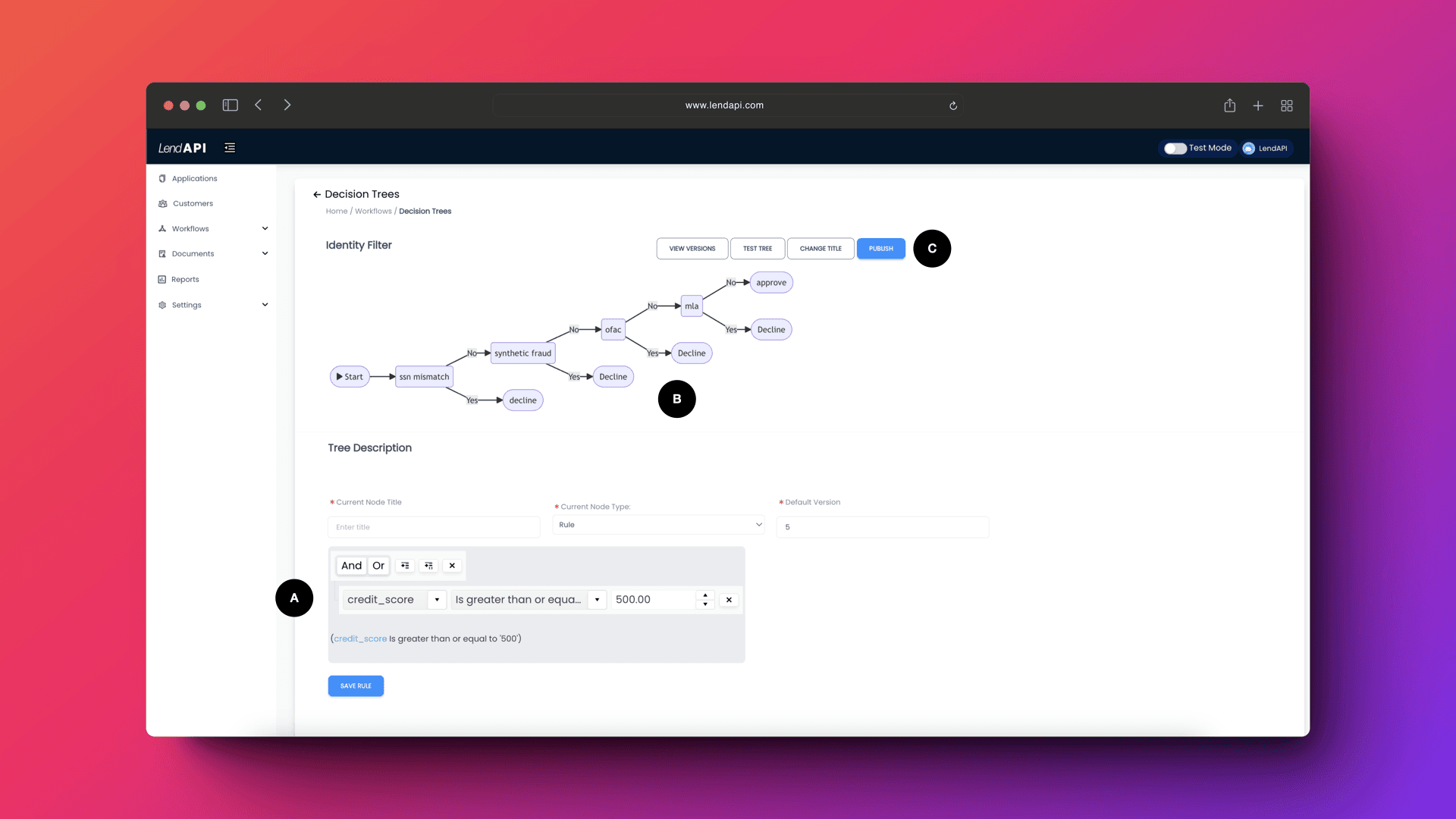 LendAPI Documentation - Decision Tree Builder