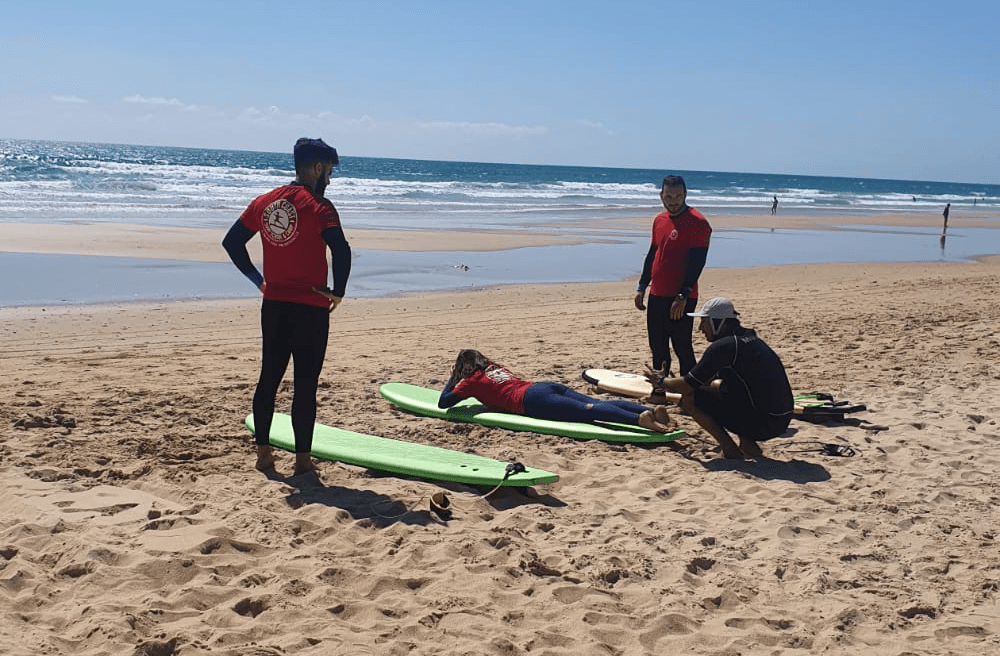 a boat surfing