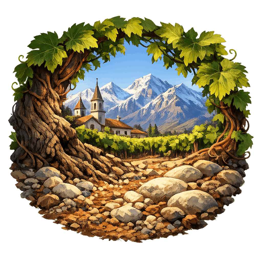 Detailed graphic of the Maipo Alto wine region.