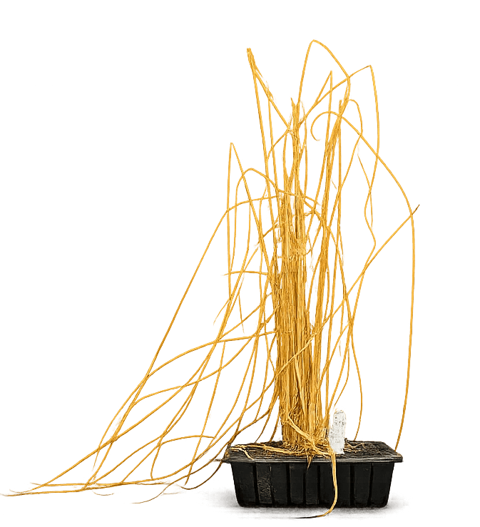 Rice plant exposed to high-temperature conditions to demonstrate stress response.