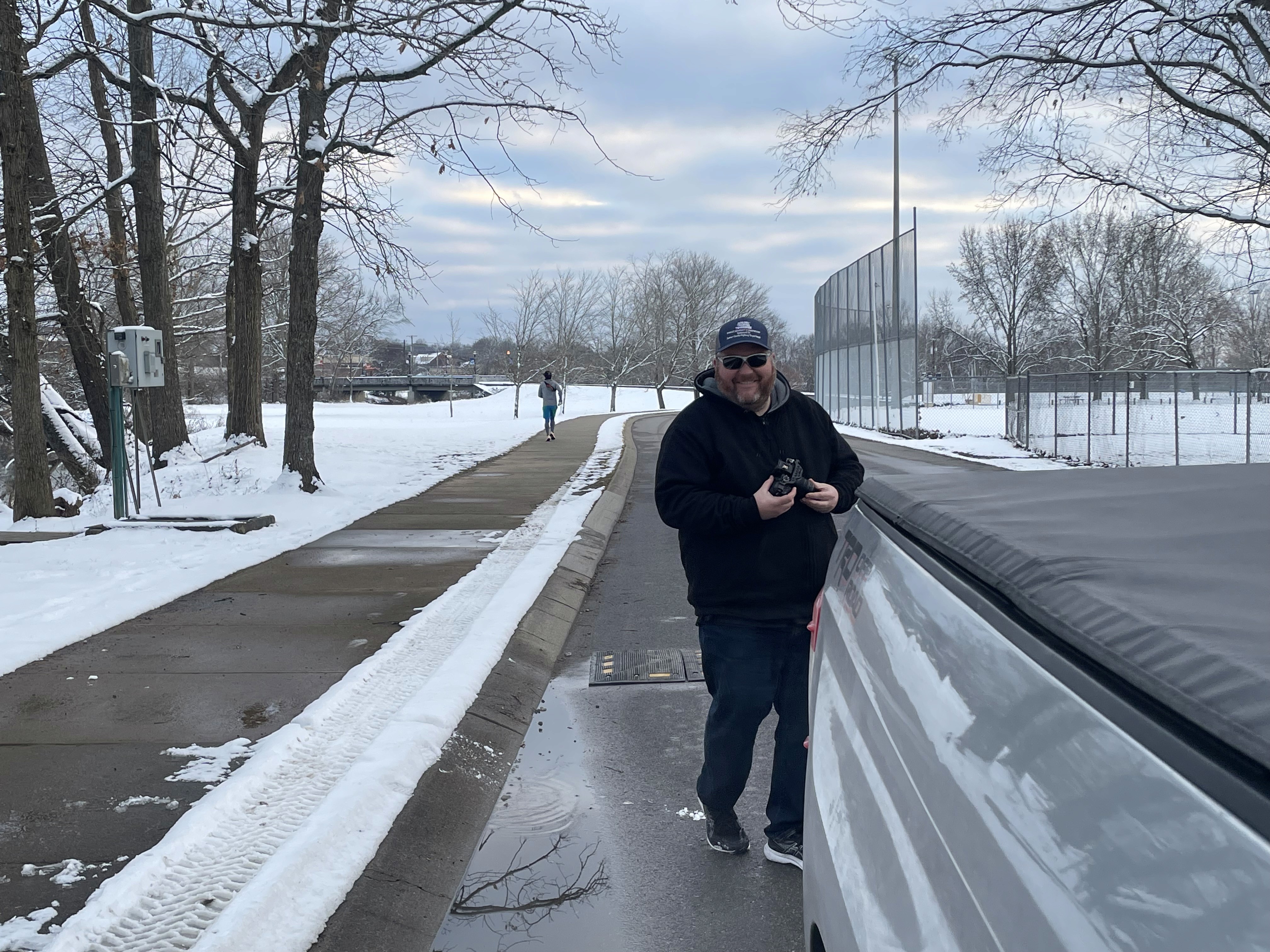 Athlete winning a race