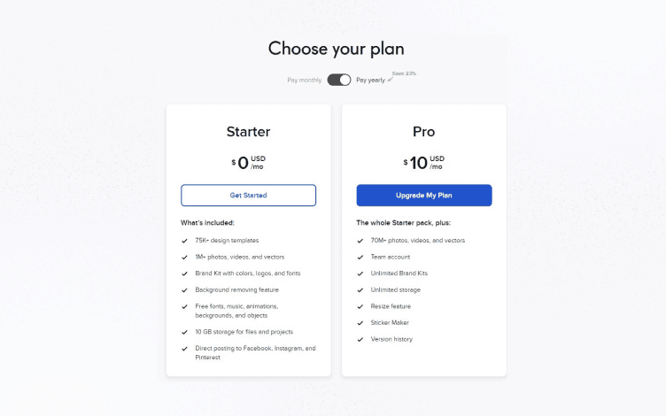 vistacreate pricing