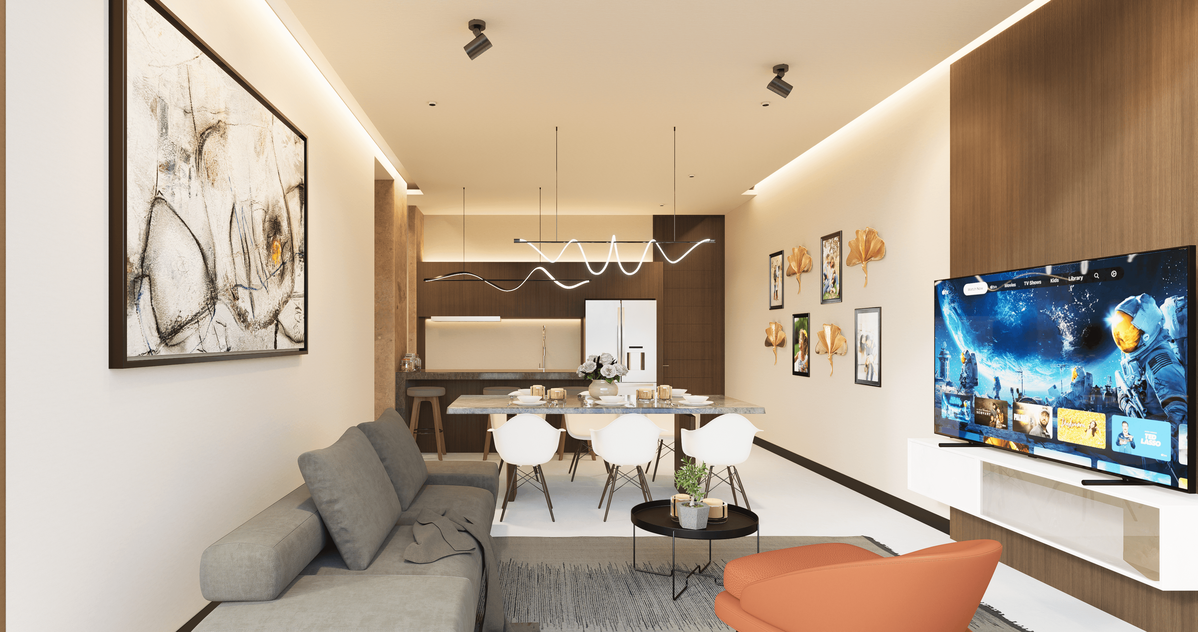 Luxury apartment interior located within landmark a tower in altabrisa Merida.