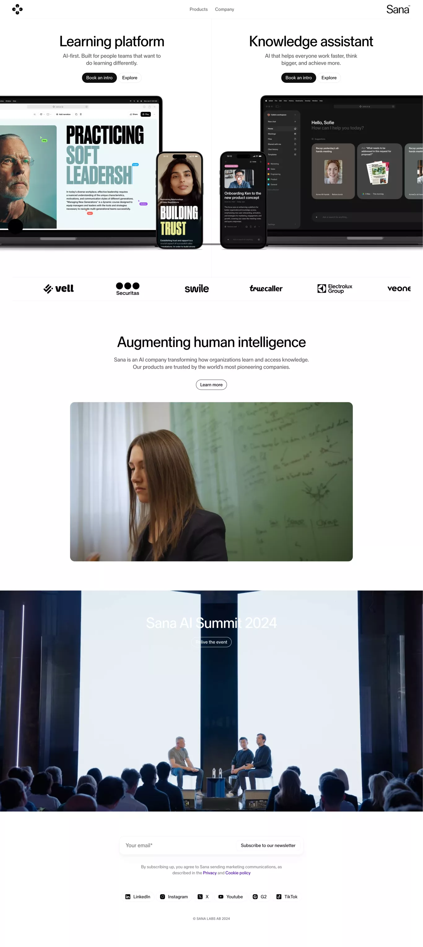 Unlocking knowledge with AI landing page screenshot showcasing Tech and Education design