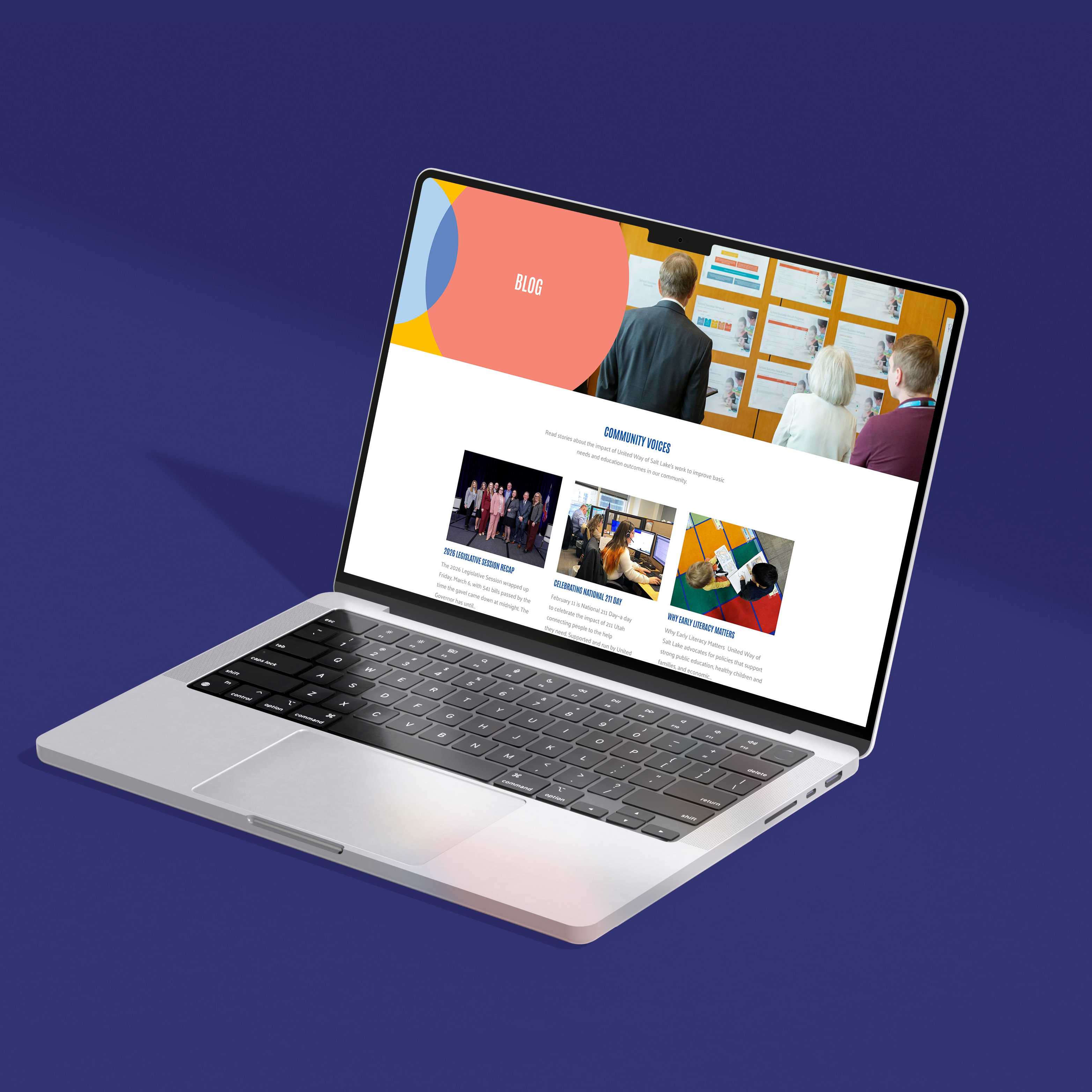 Declarative agency: Responsive website interface design and strategic communications platform layout for United Way of Salt Lake.