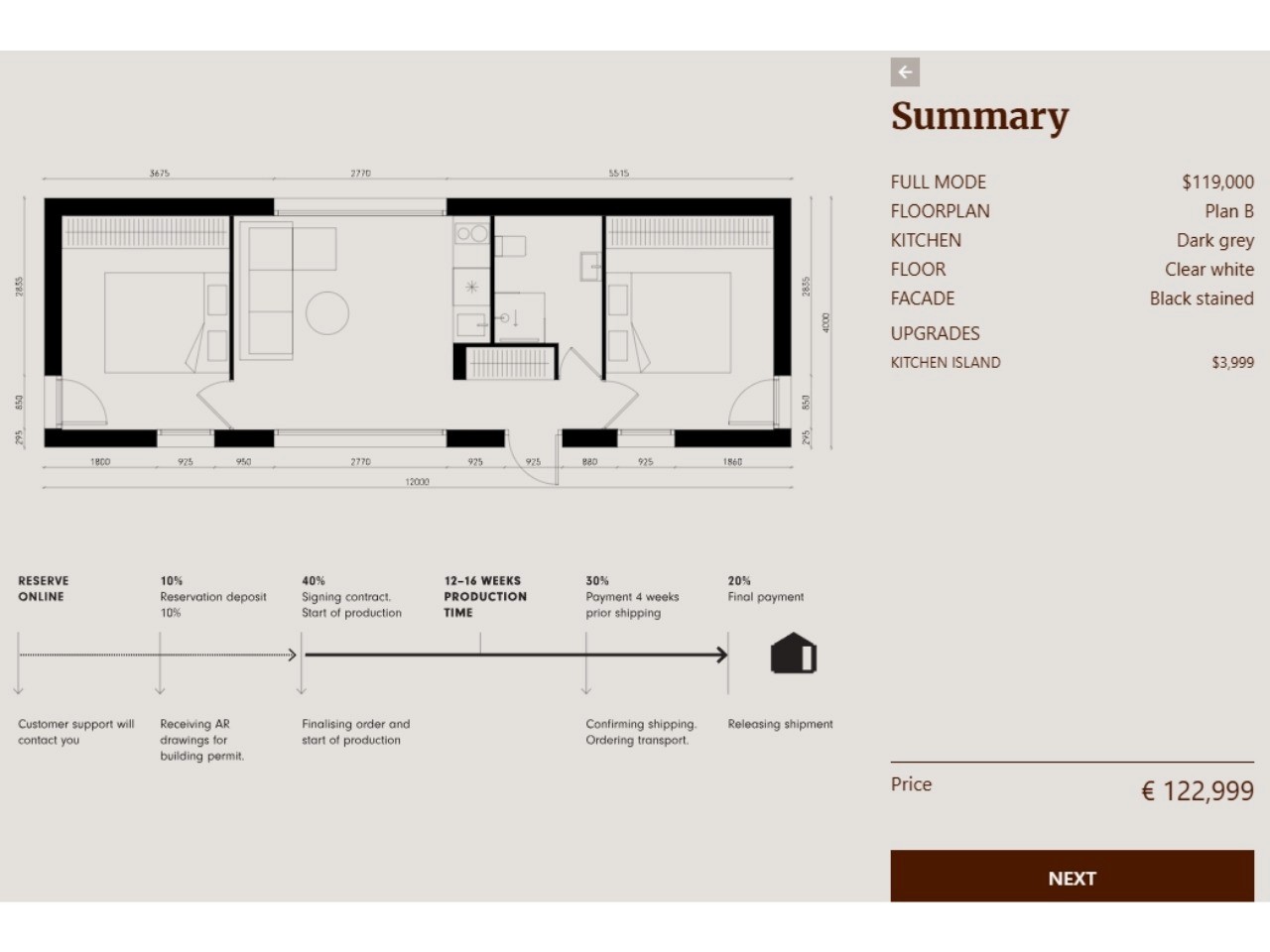 tiny house product configurator example