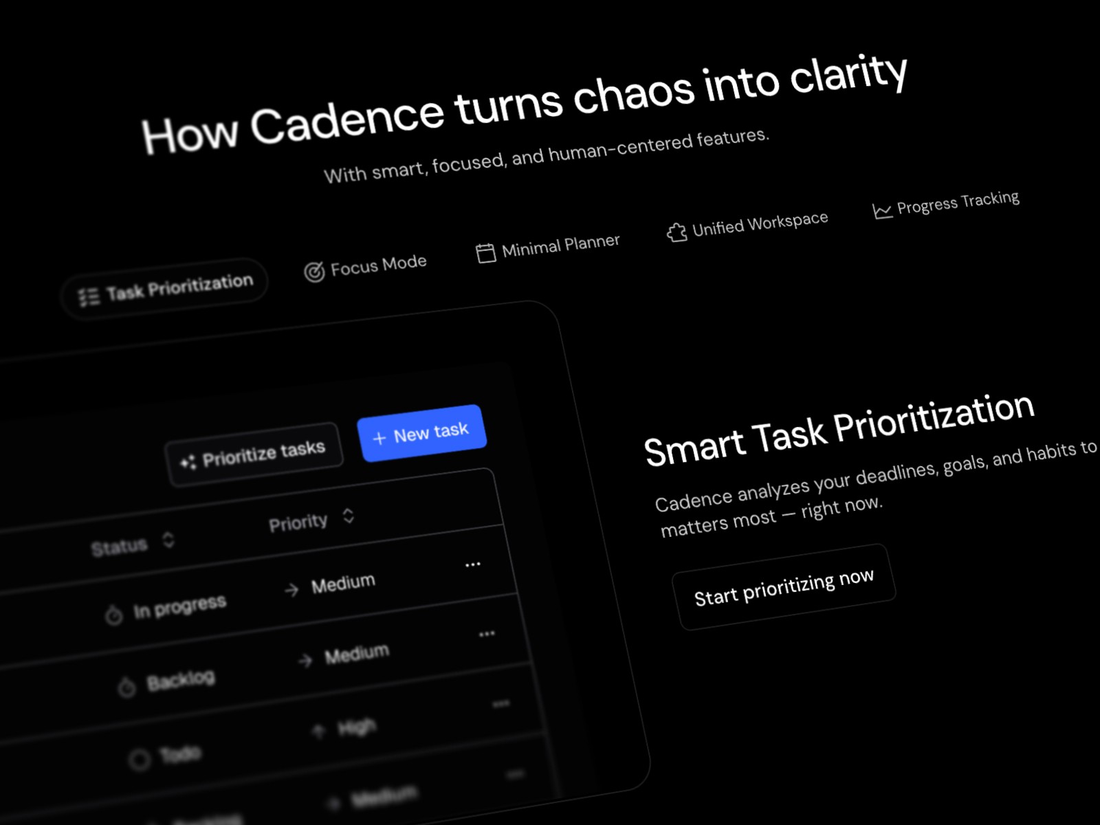 Cadence — 极简现代 SaaS 产品官网设计灵感