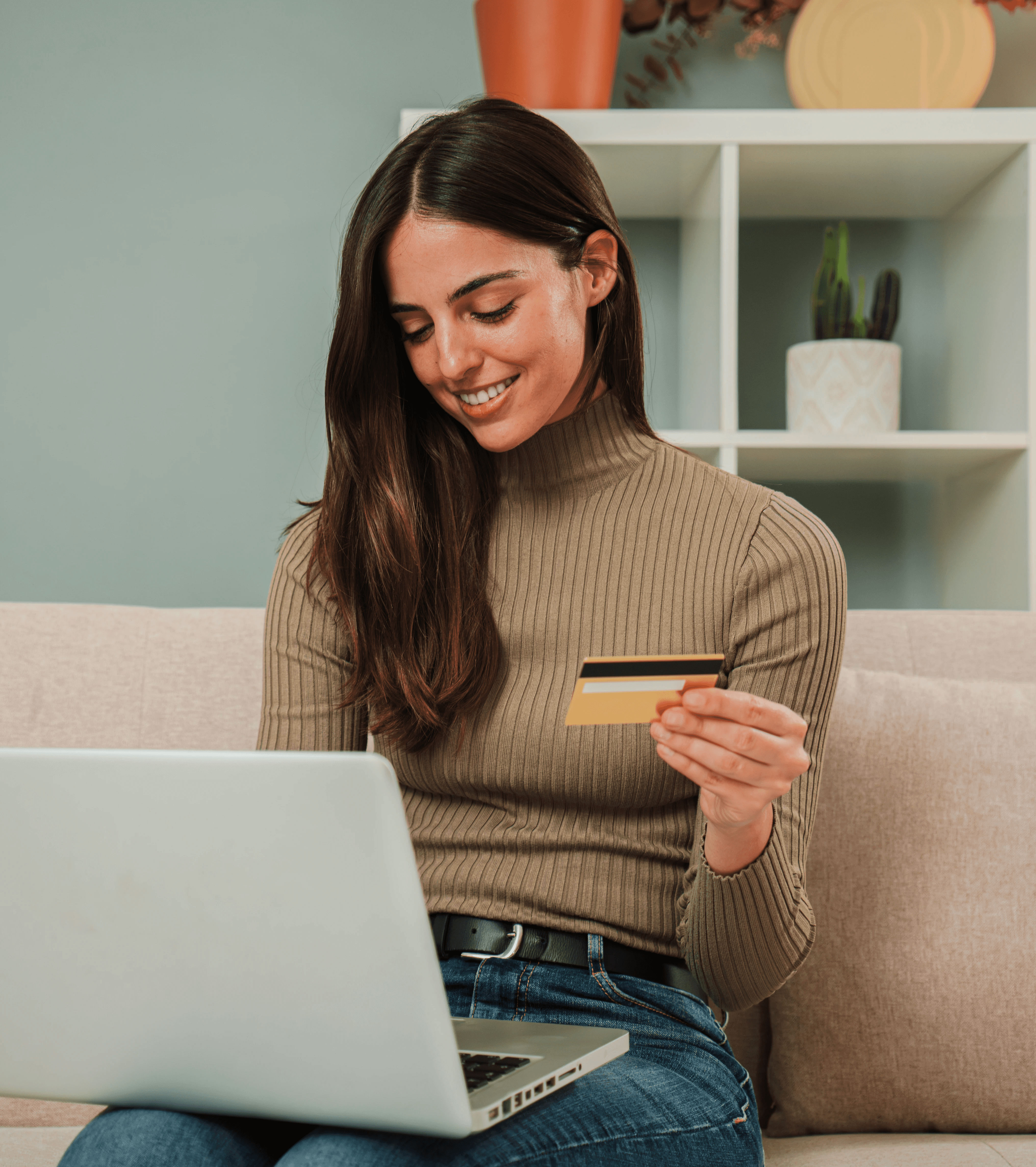 Mulher comprando online