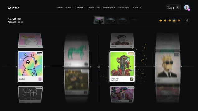 UNBX battles ui design