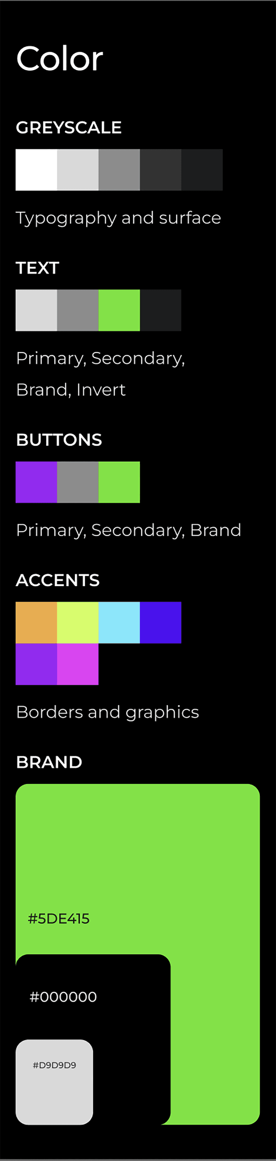 Part of style guide about colors.
