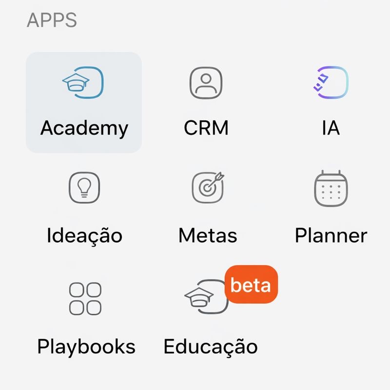 grid com icones de apps