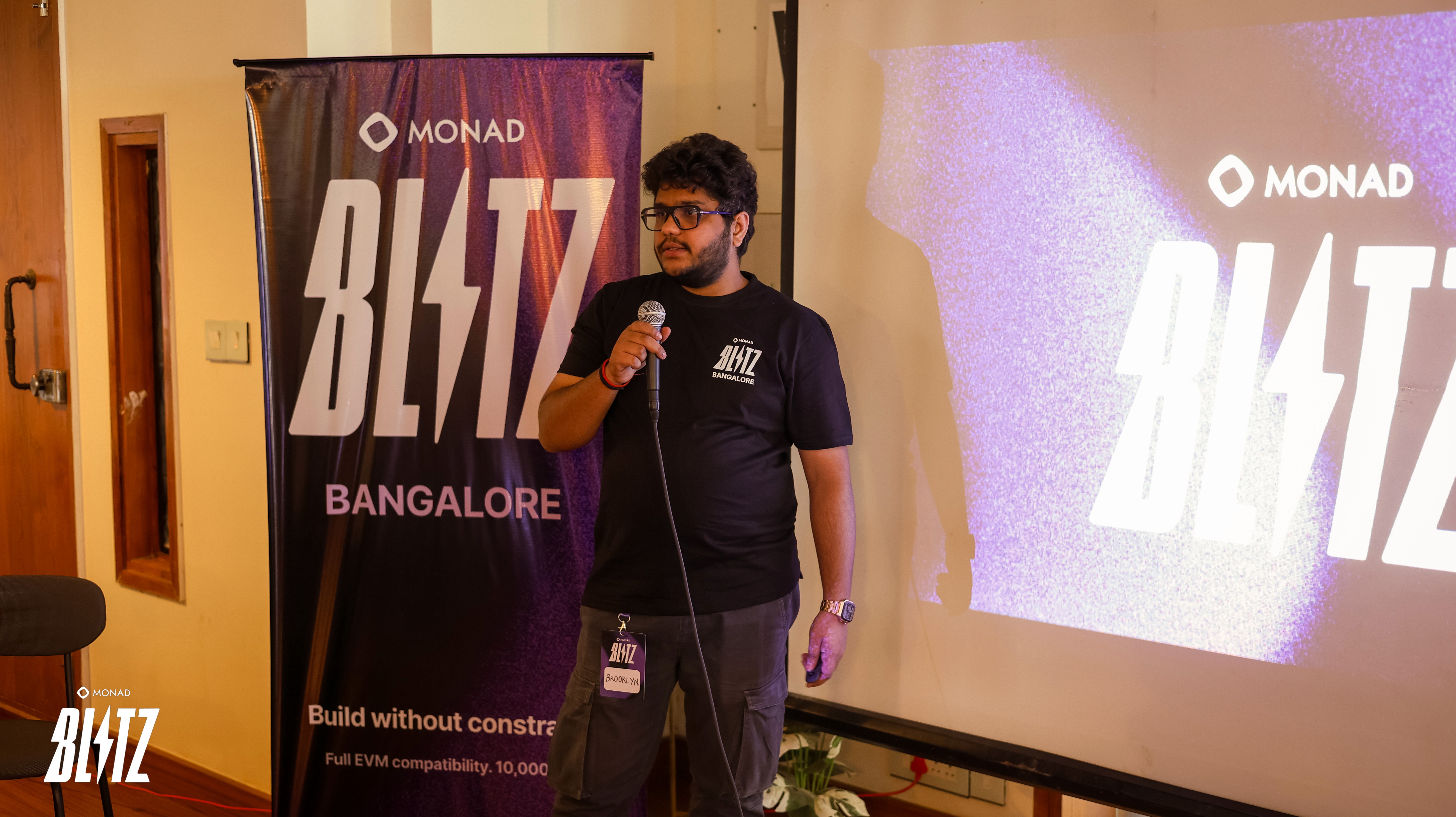 Speaker presenting at a Web3 hackathon event