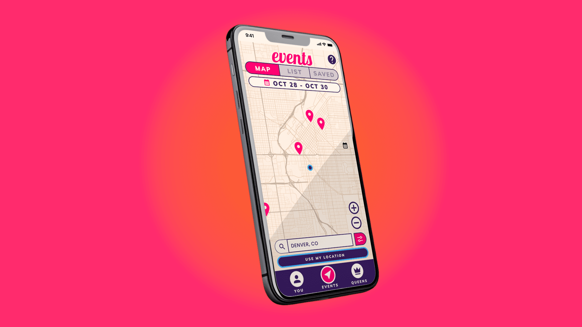 app screen - events