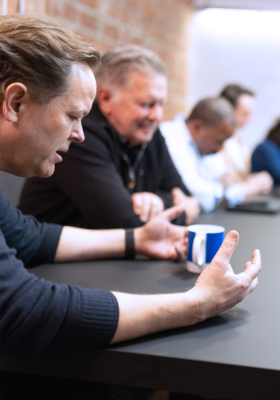 Strategy team in prayer