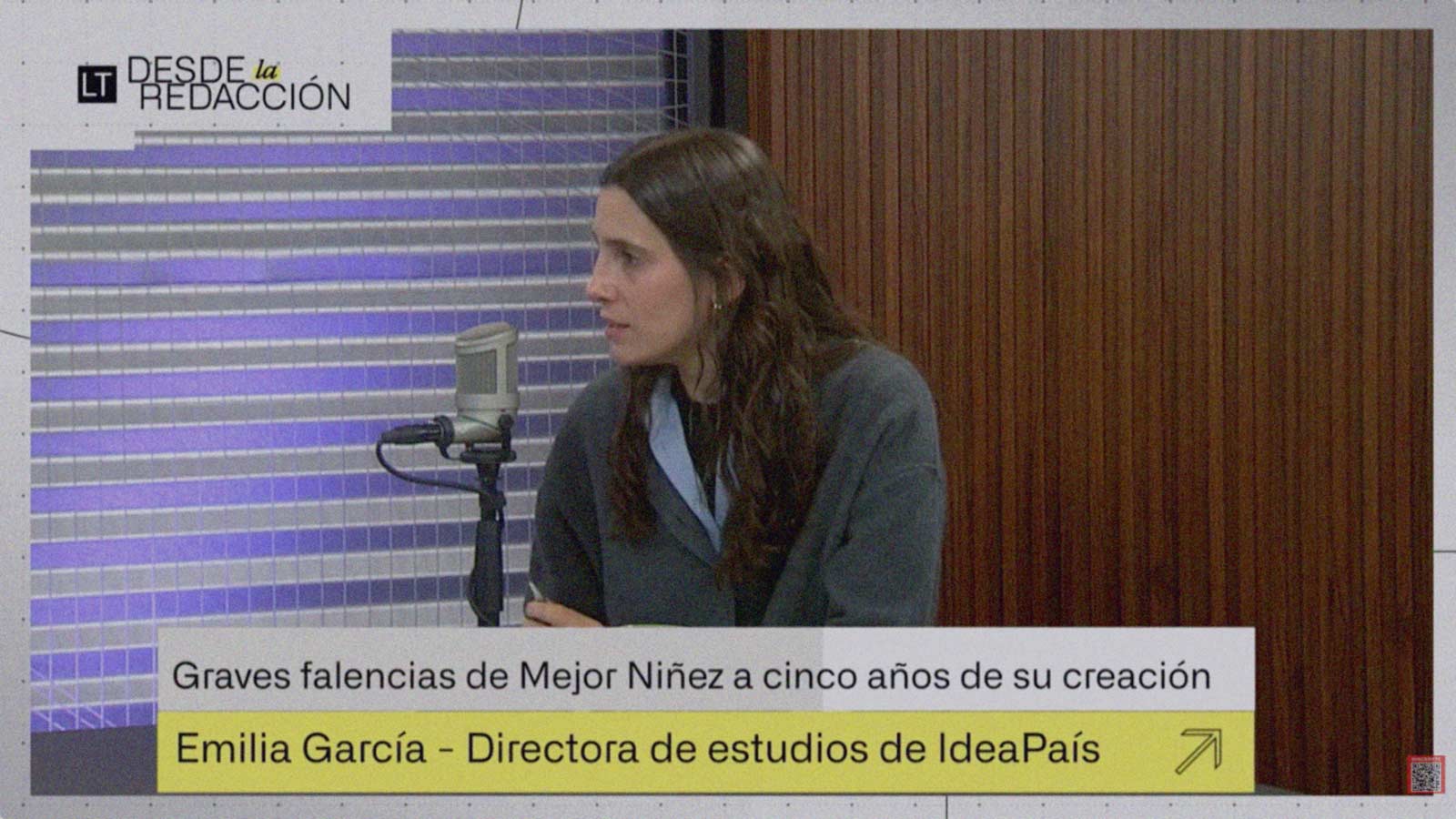 Captura de pantalla de entrevista de Emilia García en "Desde la redacción" del canal de YouTube de La Tercera. 