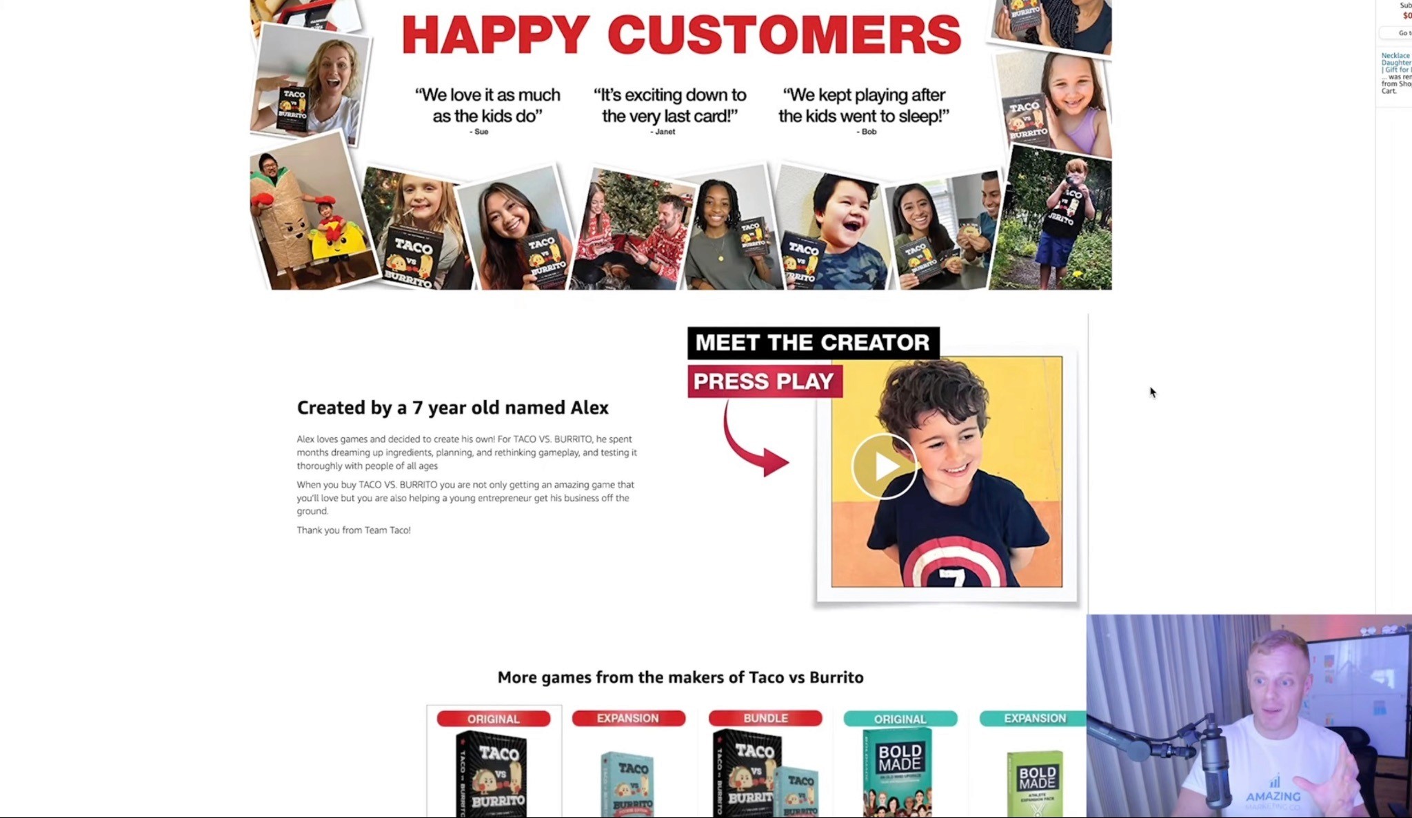 Amazon Premium A+ Content sample Taco vs Burrito