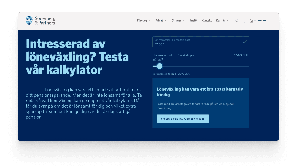 Salary exchange calculator on a desktop screen