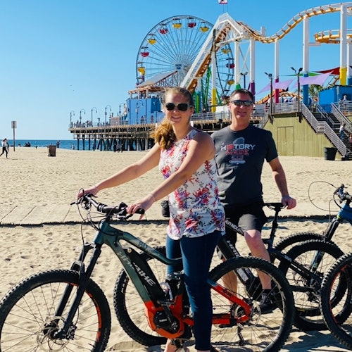 Group shot with Santa Monica Pier