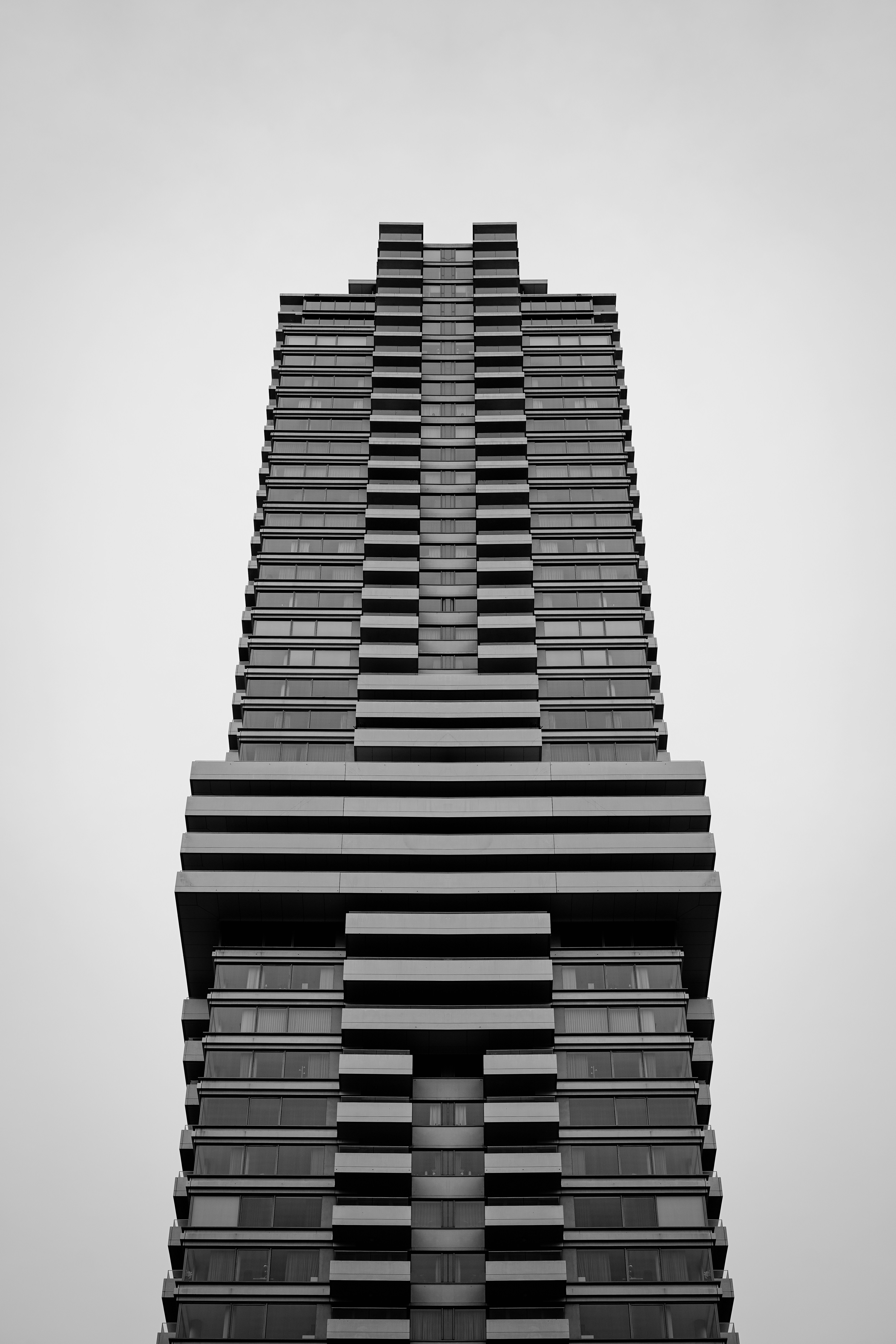 Modern skyscraper against a clear sky