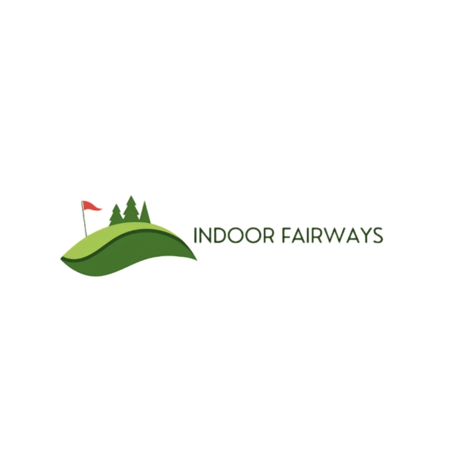 The logo for Indoor Fairways features a green hill with a red flag and trees, accompanied by the text "Indoor Fairways," conveying a golf theme. Bradenton, FL