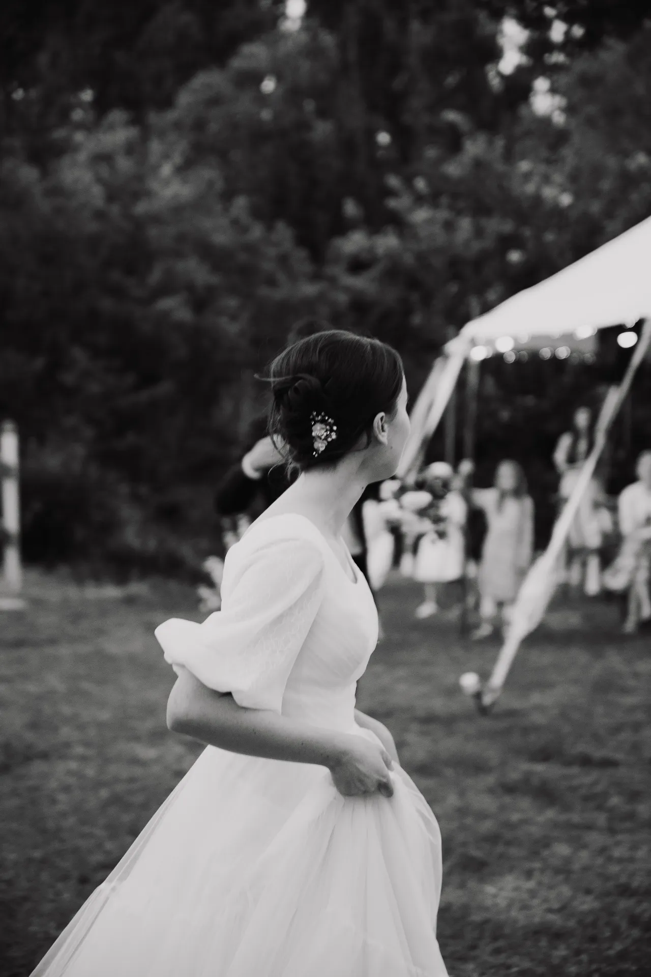 woman in white wedding dress