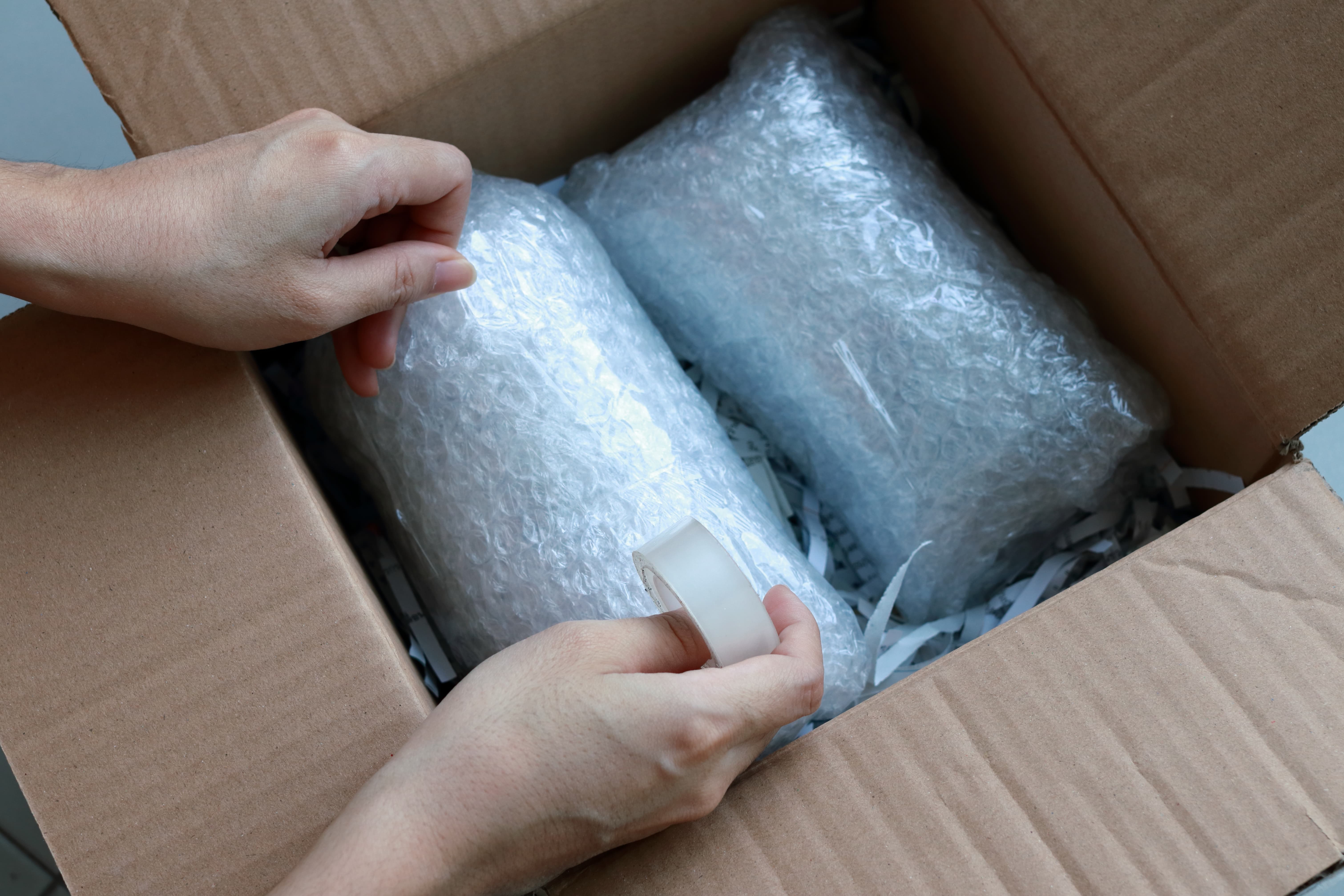 Best way to pack glasses using bubble wrap for protection.