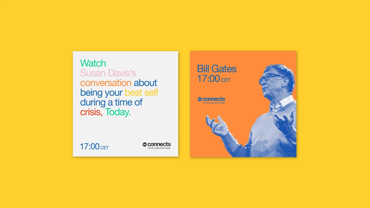 TEDx social media designs for Bill Gates