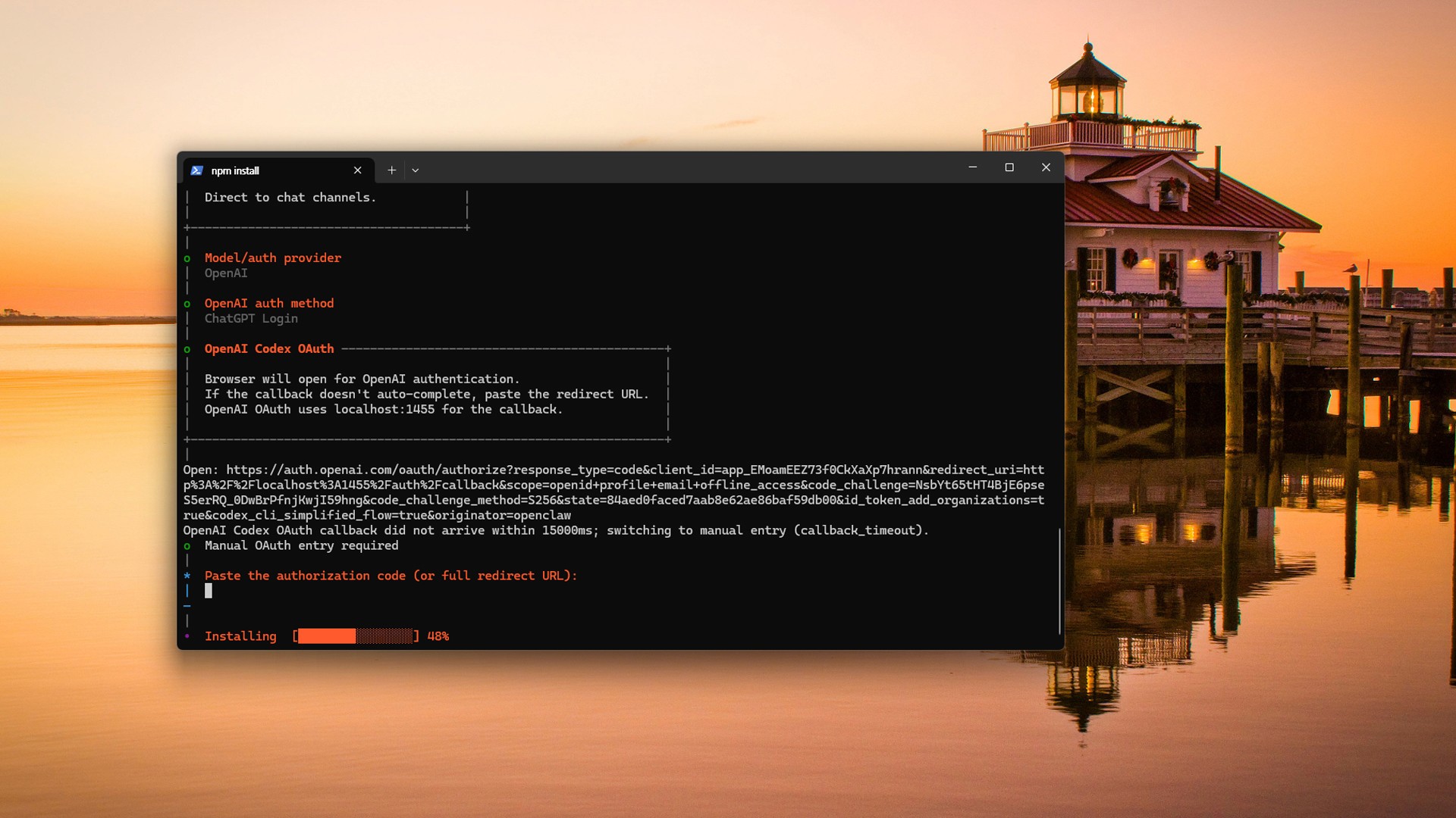 Image caption: Select OpenAI as the model provider, then use ChatGPT/Codex sign-in instead of an API key.