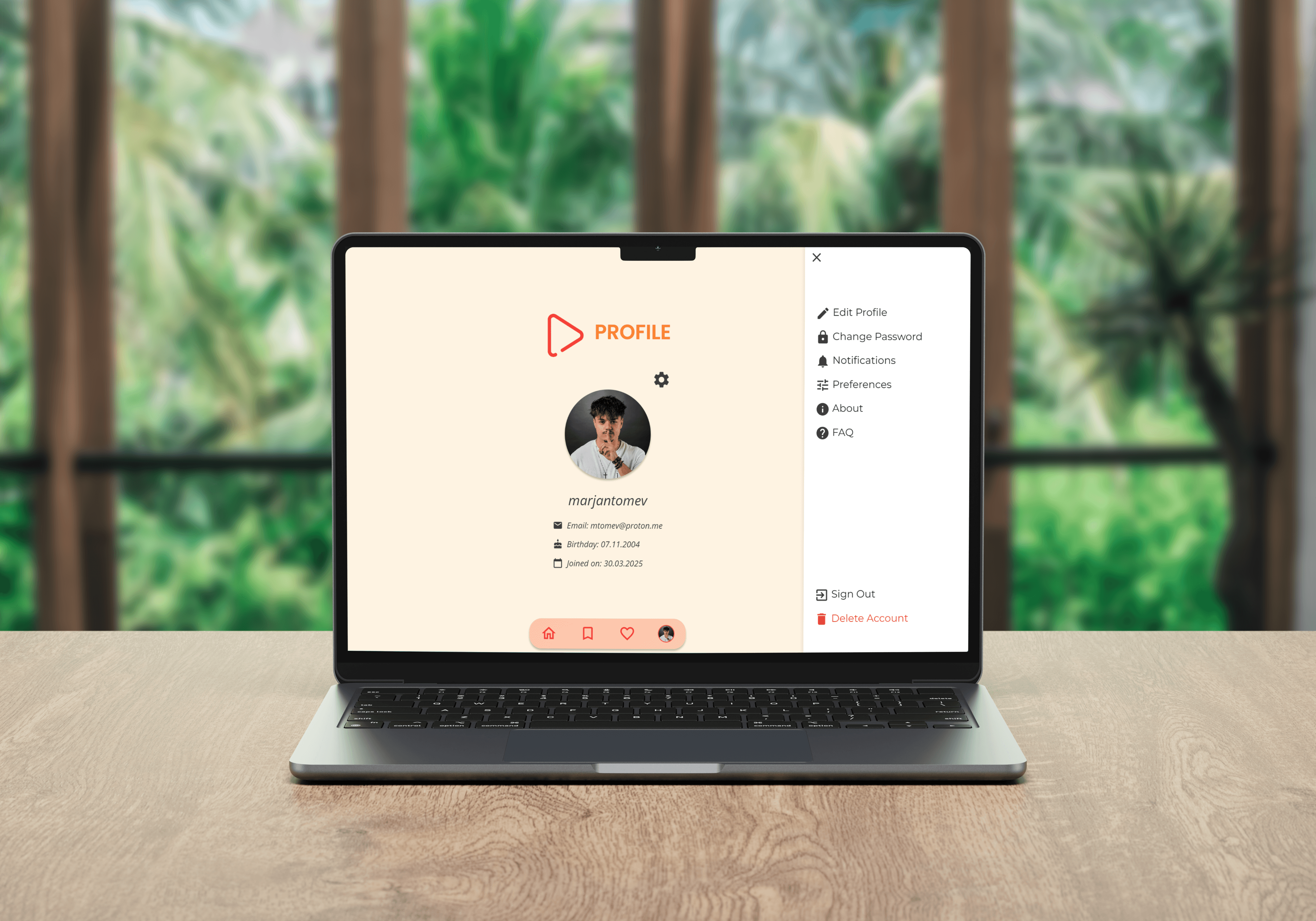 Streamline App on a laptop