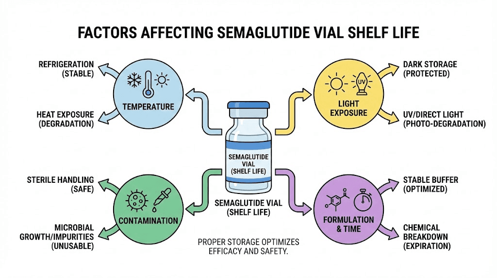 Factors affecting semaglutide vial shelf life in the refrigerator