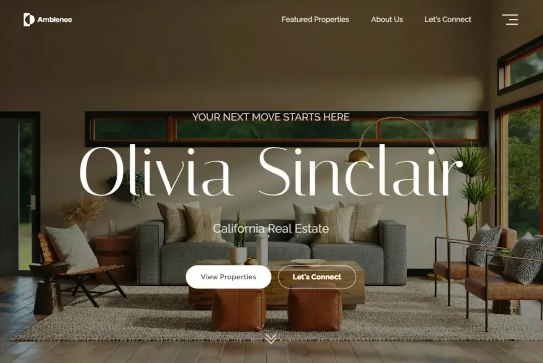 Site web agence immobilière - Page d'accueil