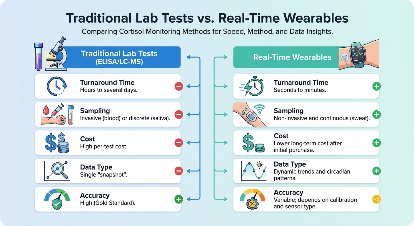 Traditional Lab Tests vs Real-Time Cortisol Wearables Comparison