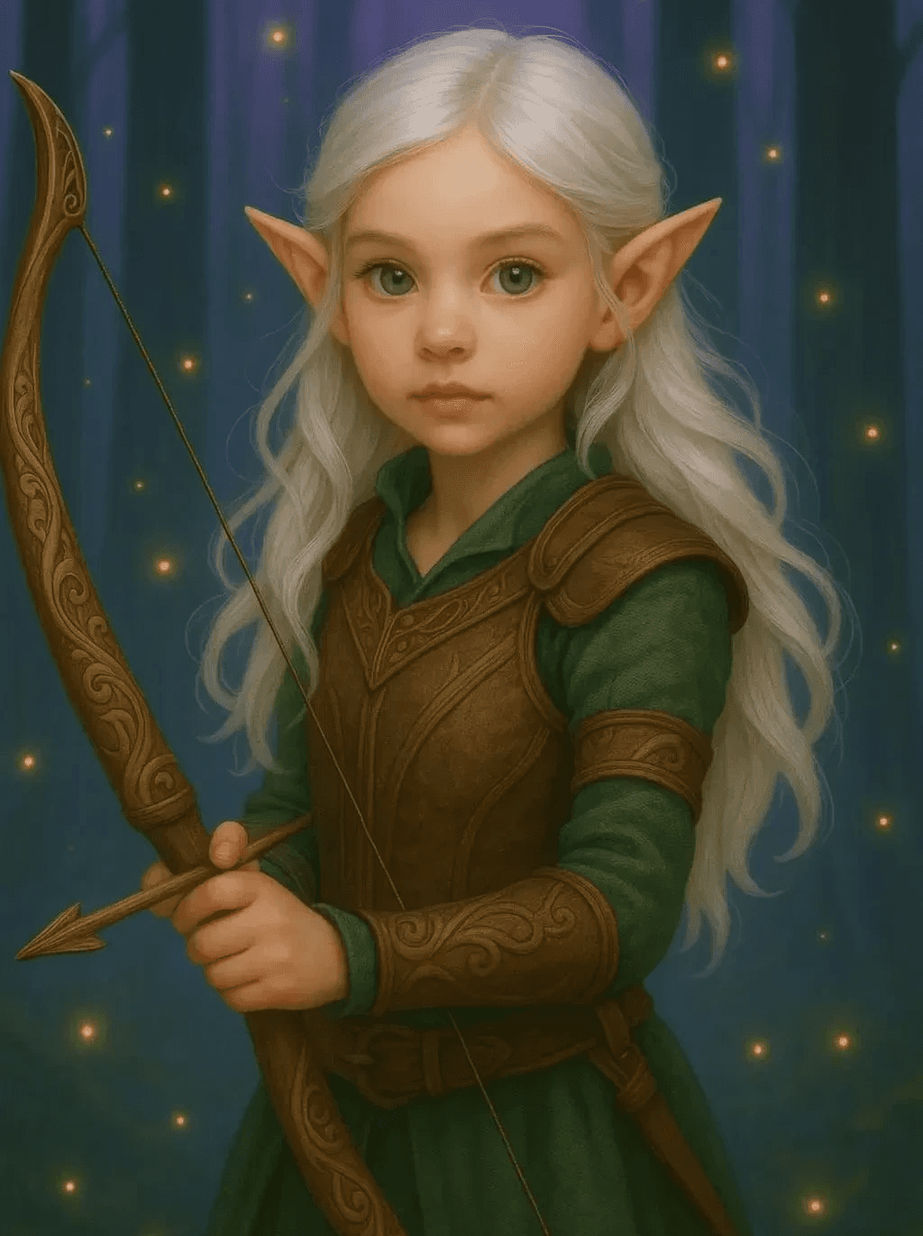 Elven ranger with bow from dnd character ai generator fantasy style.