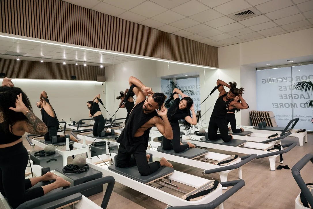 Group reformer Pilates class at Body Balance Hawaiʻi