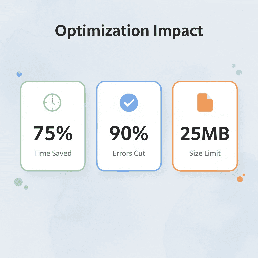 Statistics showing file optimization benefits